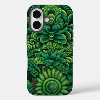 Coques iPhone 16 Fleurs vertes