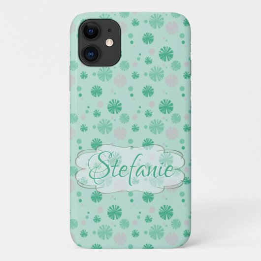 Coques Case-Mate iPhone Fleurs vertes rétro (Dos)
