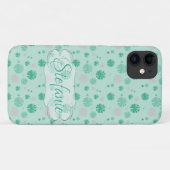 Coques Case-Mate iPhone Fleurs vertes rétro (Dos (Horizontal))