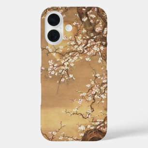 Coques iPhone 16 Fleurs vintages de prunes japonaises au clair de l