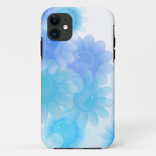 Coques Case-Mate iPhone Fleurs vintages romantiques bleues (Dos)