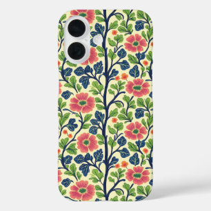 Coques iPhone 16 Fleurs vintages roses et florales Feuillage vert