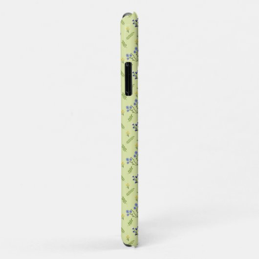 Coques Case-Mate iPhone fleurs violet et jaune motif (Dos/Droite)
