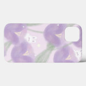 Coques Case-Mate iPhone Fleurs violettes avec un petit lapin (Verso (horizontal))