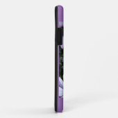 Coques Case-Mate iPhone Fleurs violettes claires avec Arrière - plan viole (Dos/Droite)