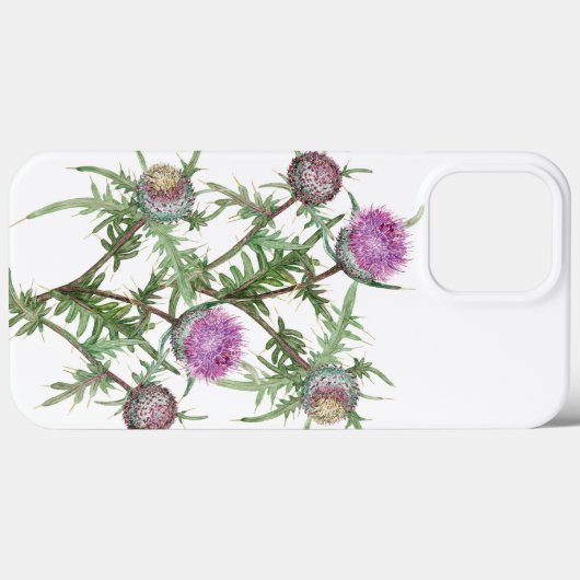 Coques Case-Mate iPhone Fleurs violettes de chardon (Verso (horizontal))