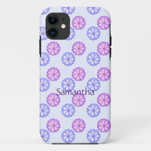 Case-Mate iPhone Case Fleurs Violettes Et Bleues