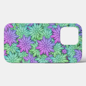 Coques Case-Mate iPhone Fleurs violettes et vertes uniques (Verso (horizontal))