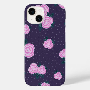Coque Pour iPhone 14 Fleurs violettes foncées vintage