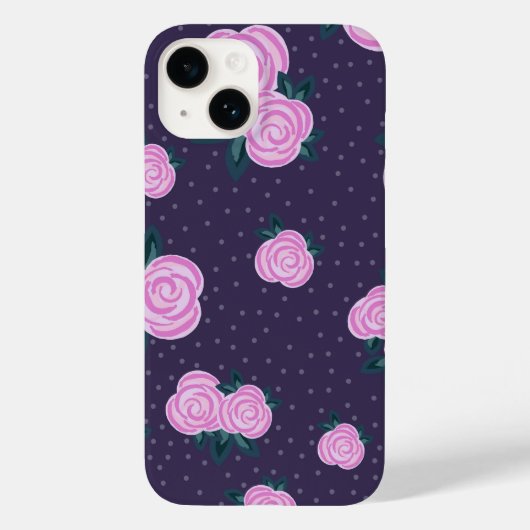 Coques Case-Mate iPhone Fleurs violettes foncées vintage (Verso)