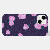 Coques Case-Mate iPhone Fleurs violettes foncées vintage (Verso (horizontal))