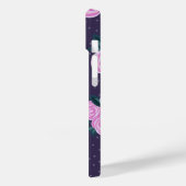 Coques Case-Mate iPhone Fleurs violettes foncées vintage (Verso / Gauche)