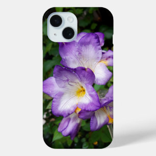 Coque Pour iPhone 15 Fleurs violettes Freesia