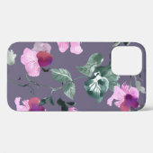 Coques Case-Mate iPhone Fleurs violettes : motif aquarellé. (Verso (horizontal))