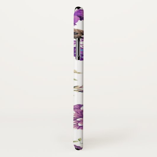 Coques Case-Mate iPhone Fleurs violettes Motif avec Monogramme (Dos/Droite)