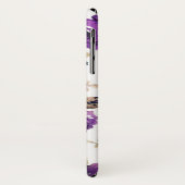 Coques Case-Mate iPhone Fleurs violettes Motif avec Monogramme (Dos/Gauche)