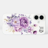 Coques Case-Mate iPhone Fleurs violettes pastel et violet glacé (Verso (horizontal))