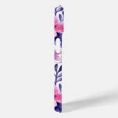 Coques Case-Mate iPhone Fleurs violettes peintes à la main monogramme pers (Verso / Droite)