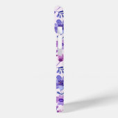 Coques Case-Mate iPhone Fleurs violettes peintes à la main monogramme pers (Verso / Gauche)