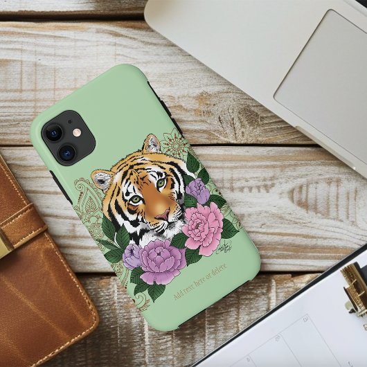 Coques Case-Mate iPhone Fleurs violettes roses au henné de tigre
