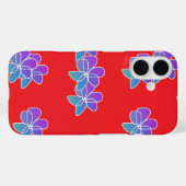 Coques Case-Mate iPhone Fleurs violettes Sur Rouge (Verso (horizontal))