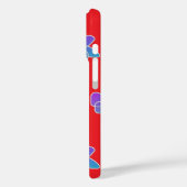 Coques Case-Mate iPhone Fleurs violettes Sur Rouge (Verso / Gauche)