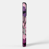 Coques Case-Mate iPhone Fleurs violettes texturées sur rose (Verso / Droite)