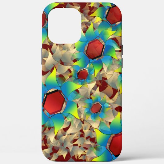 Coques Case-Mate iPhone Fleurs virtuelles étranges, pétales bleutés sur ro (Verso)