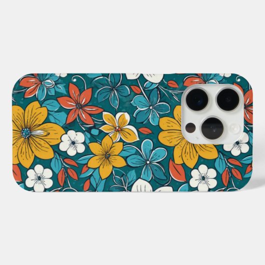 Coques Case-Mate iPhone Fleurs vives, Arrière - plan foncé (Verso (horizontal))