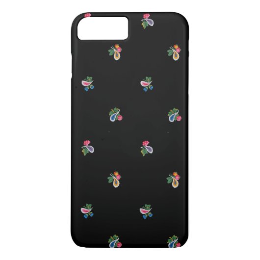 Coques Case-Mate iPhone Fleurs vives, Feuilles et Paisleys Noir (Dos)