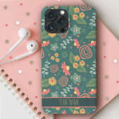Coques Case-Mate iPhone Fleurs Whimsical mignonnes Nom vert Inspirivité