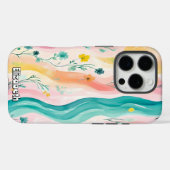 Coques Case-Mate iPhone Fleuve Floral et Vaves (Verso (horizontal))