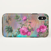 Coques Case-Mate iPhone Flintz Rose Monogram Elegance (Dos (Horizontal))