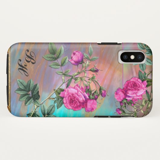 Coques Case-Mate iPhone Flintz Rose Monogram Elegance (Dos (Horizontal))