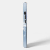 Coques Case-Mate iPhone Flocon de neige fractal sur fond bleu pastel (Verso / Gauche)