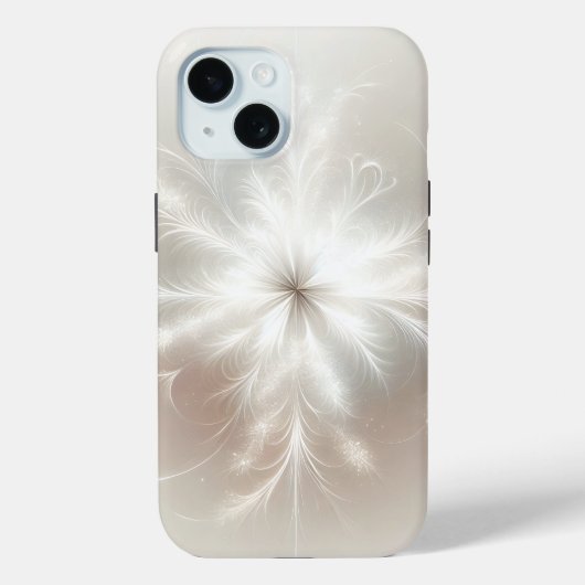 Coques Case-Mate iPhone Flocon De Neige Fractale Sur Beige (Verso)
