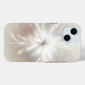 Coques Case-Mate iPhone Flocon De Neige Fractale Sur Beige (Verso (horizontal))
