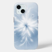 Coques Case-Mate iPhone Flocon De Neige Fractale Sur Pastel Blue (Verso)