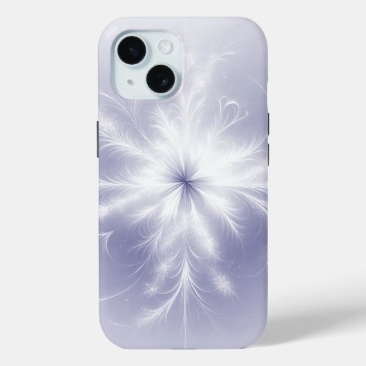 Coques Case-Mate iPhone Flocon De Neige Fractale Sur Violet (Verso)