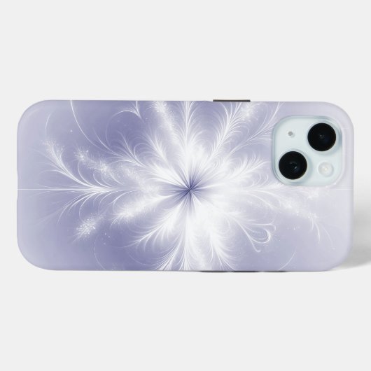 Coques Case-Mate iPhone Flocon De Neige Fractale Sur Violet (Verso (horizontal))