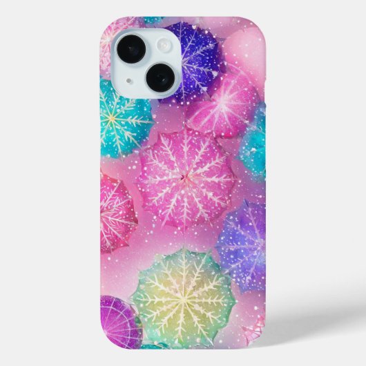 Coques Case-Mate iPhone Flocon de neige Pastel étincelant (Verso)