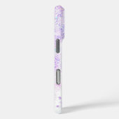 Coques Case-Mate iPhone flocon de neige violet clair et coeur étincelant (Verso / Droite)