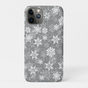 Case-Mate iPhone Case Flocons Blancs Gris Luxueux Noël Élégant