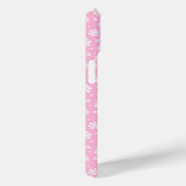 Coques Case-Mate iPhone Flocons blancs sur motif d'hiver rose clair (Verso / Droite)