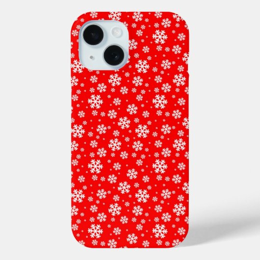 Coques Case-Mate iPhone Flocons blancs sur motif rouge d'hiver (Verso)