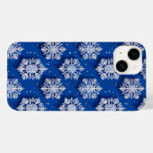 Coques Case-Mate iPhone Flocons de neige 3d bleus (Verso (horizontal))