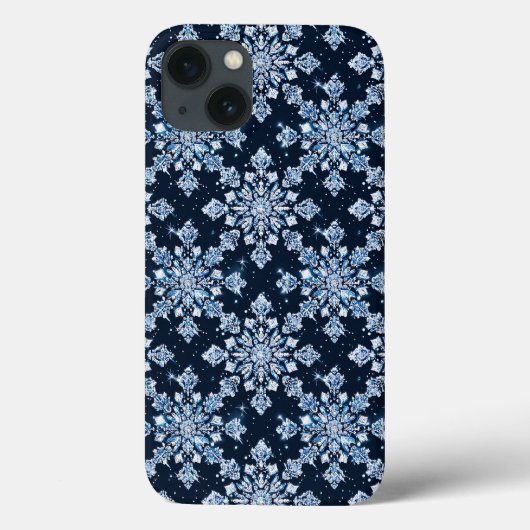 Coques Case-Mate iPhone Flocons de neige 3d bleus (Verso)