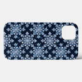 Coques Case-Mate iPhone Flocons de neige 3d bleus (Verso (horizontal))