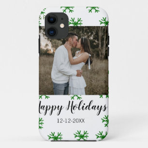Case-Mate iPhone Case flocons de neige rouge vert texte photo joyeux noë
