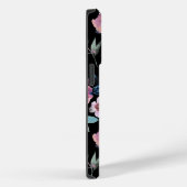 Coques Case-Mate iPhone Floraison d'aquarelle pourpre avec monogramme (Verso / Droite)